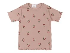T-shirt fra The New Siblings i adobe rose med kirsebærprint TNST6223